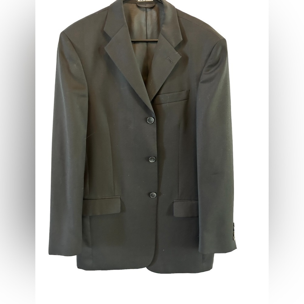 Pierre Cardin Men  Suit Blazer Three Button‎ black Size 40L - Picture 5 of 11